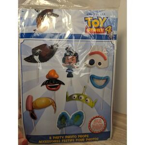 Disney Pixar Toy Story 4 Party Photo Props 8 Piece Set Woody Forky Alien New
